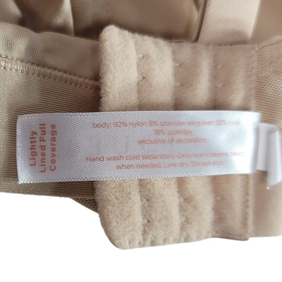 Cacique Lightly Lined Full Coverage Bra Tan 40C Seamless Cushioned Adj Underwire - Picture 10 of 11